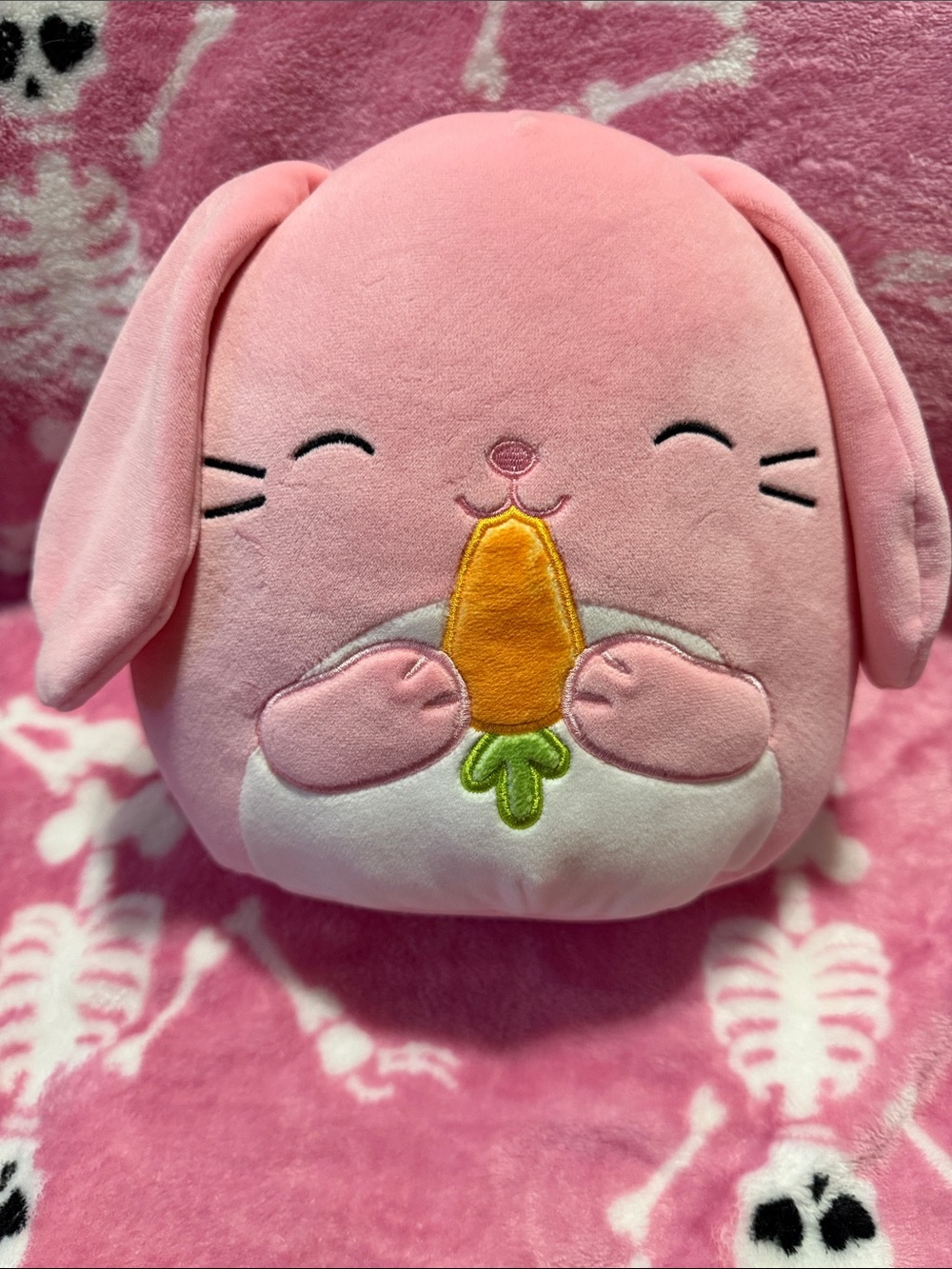Squishmallows Pink Bunny with Orange Carrot Plush